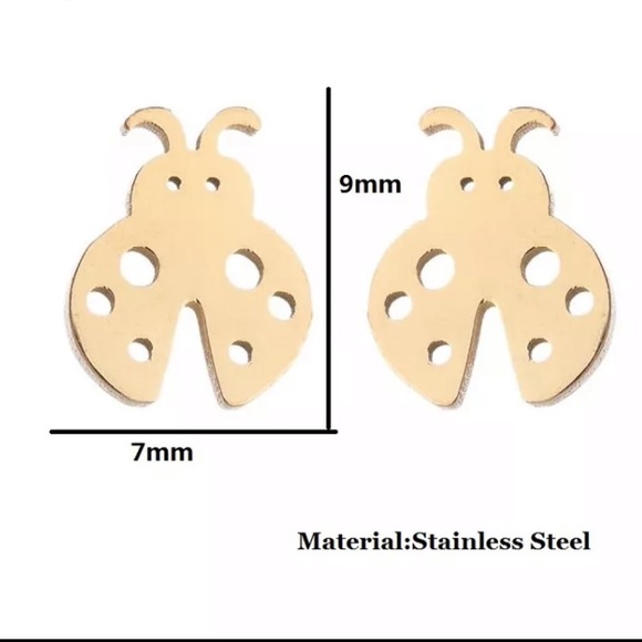 Stainless steel Ladybug 🐞 Stud Earrings - Picture 2 of 3